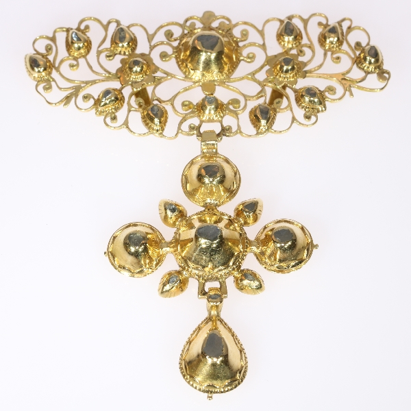 Early 19th century antique cross set with rose cut diamonds (image 1 of 9)